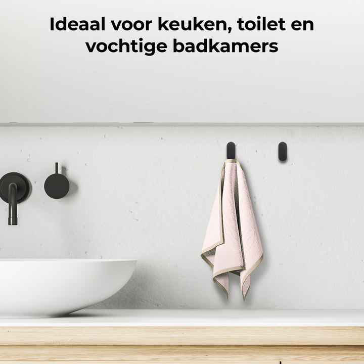 XIVADA Handdoekhaakjes Mila - Schroefset - Rvs - Zwart - Set van 2 (8)
