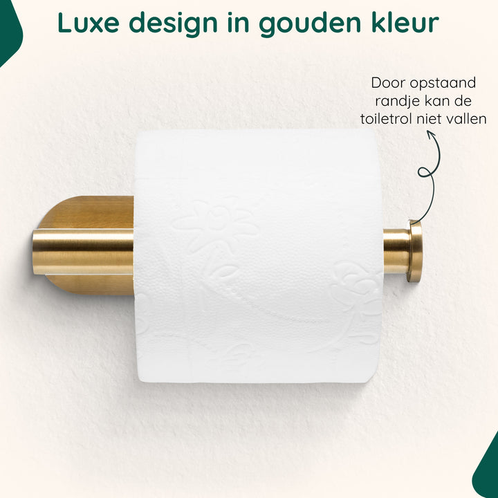 XIVADA Toiletrolhouder Nino - Rvs - Zelfklevend - Goud (5)