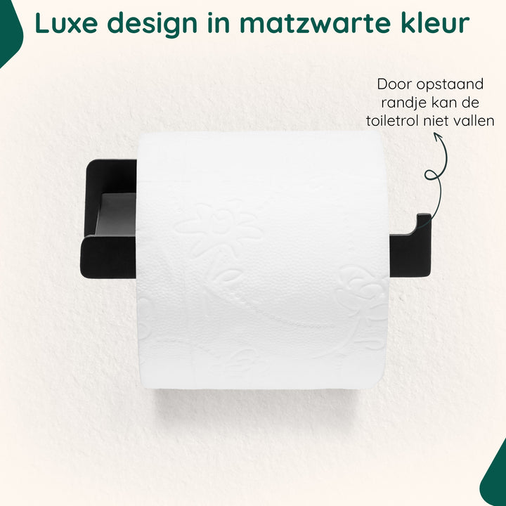 XIVADA WC rolhouder Nova - Zelfklevend - RVS - Plakstrip - Zwart (5)