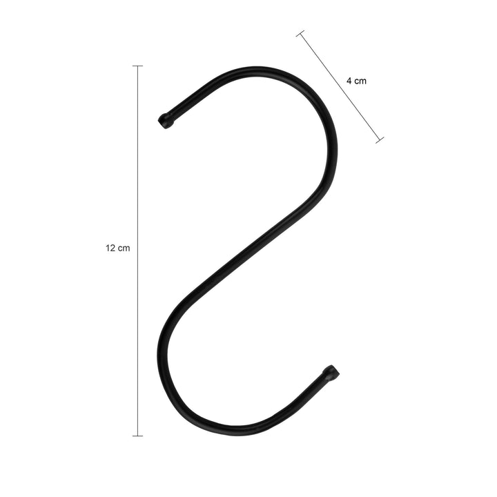 QUVIO Ophanghaken - RVS - zwart - L - 12 cm (h) - 10 stuks (2)