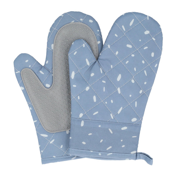 Krumble Ovenwanten - 27 x 15 cm - Katoen + silicoon - Blauw - 1 paar