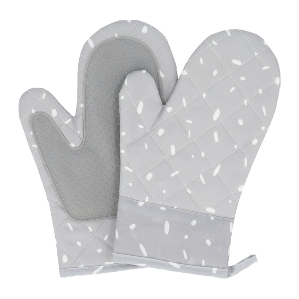 Krumble Ovenwanten - 27 x 15 cm - Katoen + silicoon - Grijs - 1 paar