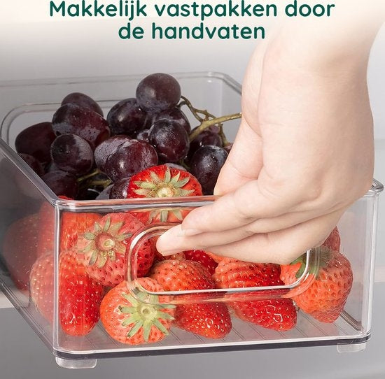 XIVADA Koelkast Organizer Tico - Stapelbaar - 3 maten - Pet - 6 stuks (2)