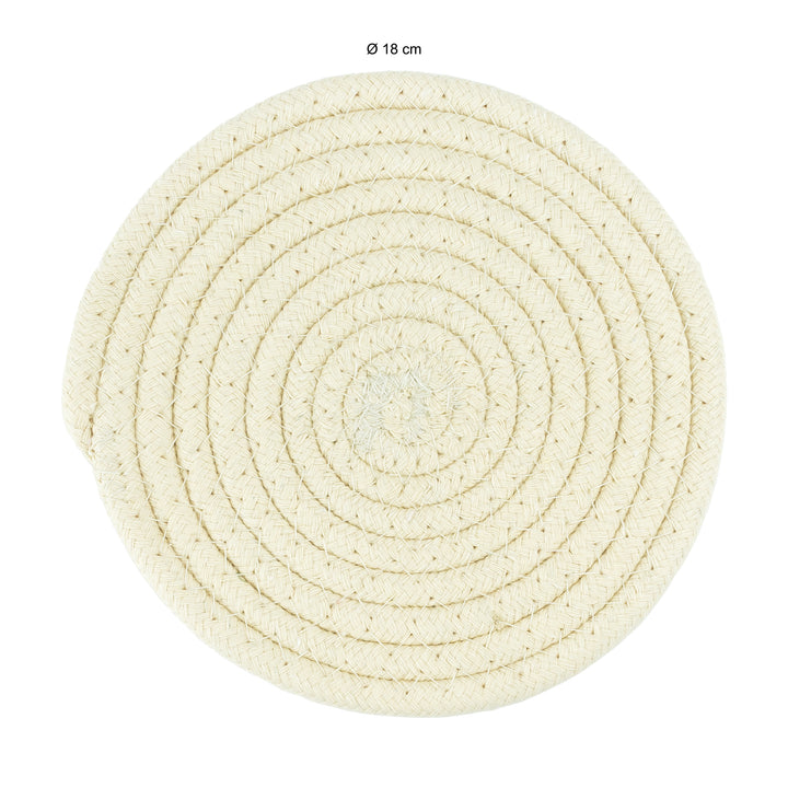 Krumble Pannenonderzetter rond - Katoen - Beige (1)