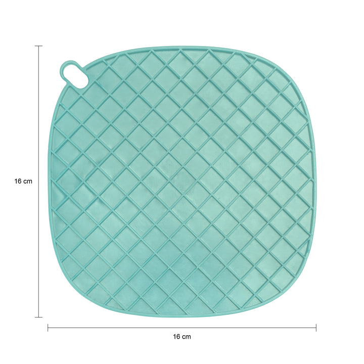 Krumble Pannenonderzetter met ruitpatroon - Silicoon - Lichtblauw (1)
