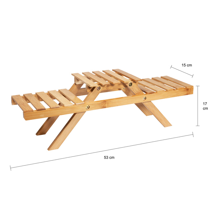 QUVIO Plantenstandaard met 3 planken - Bamboe (1)