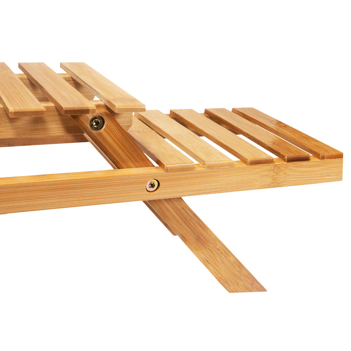 QUVIO Plantenstandaard met 3 planken - Bamboe (3)