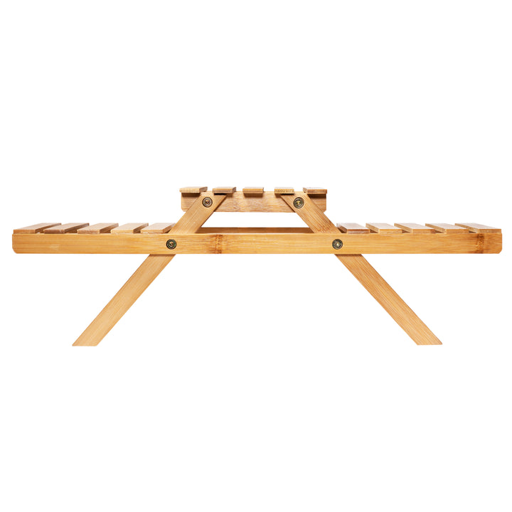 QUVIO Plantenstandaard met 3 planken - Bamboe (2)
