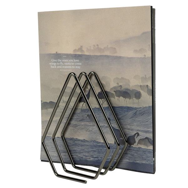 QUVIO Tijdschriftenrek vijfhoekig - Zwart