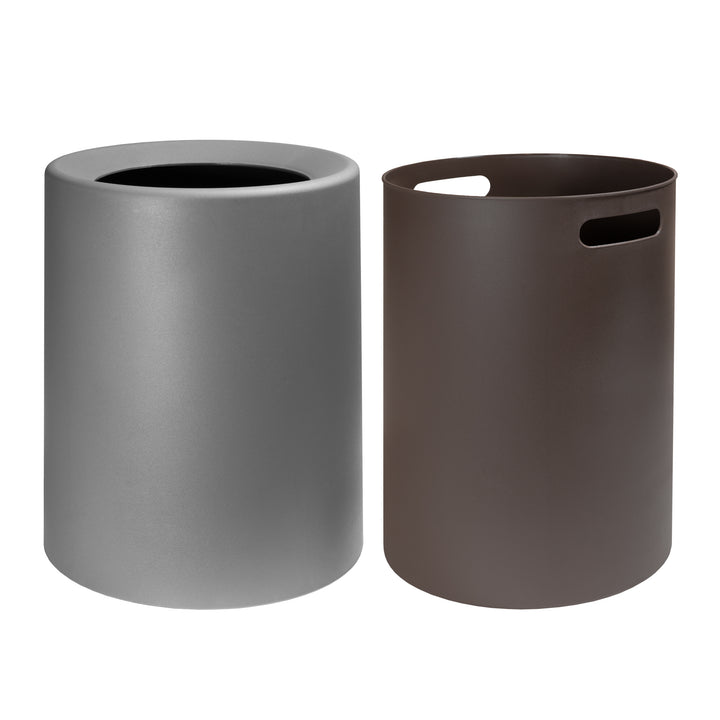 QUVIO Prullenbak plastic met binnenemmer - 12 L - Donker grijs (3)