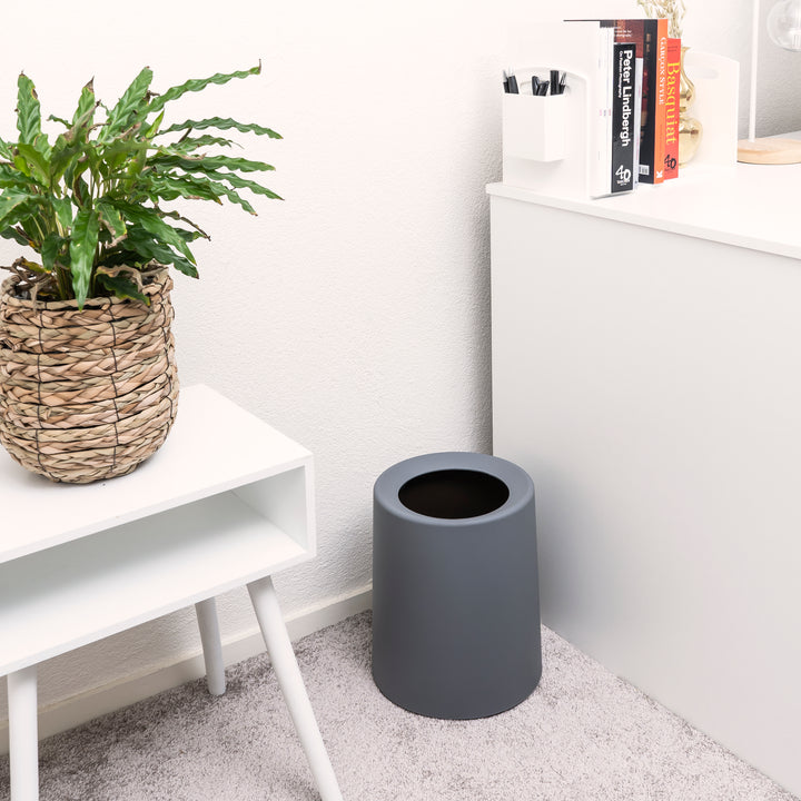 QUVIO Prullenbak plastic met binnenemmer - 12 L - Donker grijs (4)