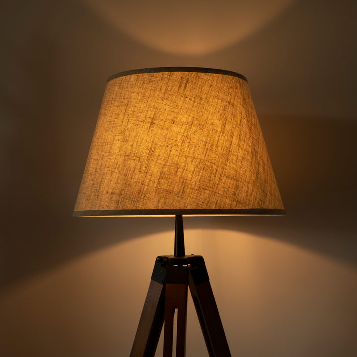 QUVIO Vloerlamp driepoot hout met beige kap - QUV5041L-WOOD (5)