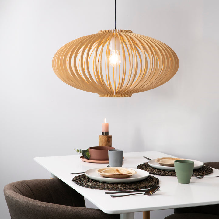 QUVIO Hanglamp hout rond 58cm - QUV5045L-WOOD (4)