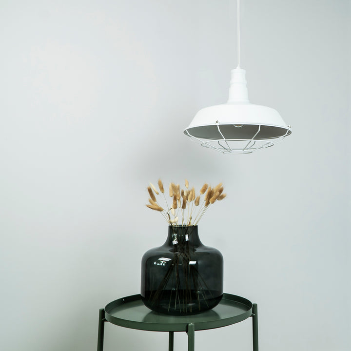 QUVIO Hanglamp staal met rooster wit - QUV5049L-WHITE (4)