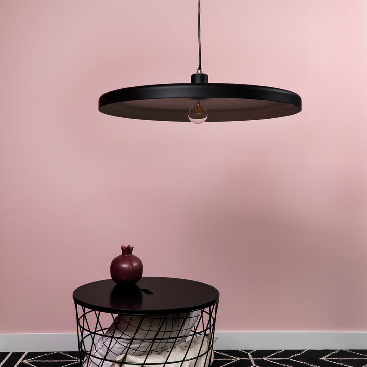 QUVIO Hanglamp rond zwart met witte binnenkant - QUV5073L-BLACK/WHITE (4)