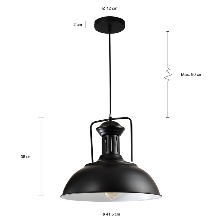 QUVIO Hanglamp groot zwart - QUV5081L-BLACK (2)