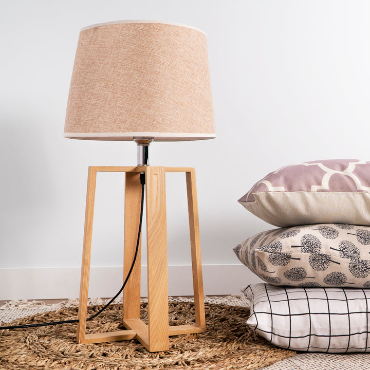 QUVIO Tafellamp hout en stof - QUV5116L-White (3)