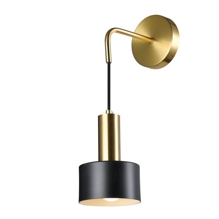 QUVIO Wandlamp - Goud - Zwart - Ronde Wandlamp - Metaal (1)