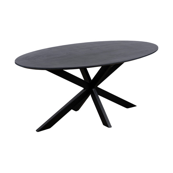 QUVIO Eettafel Sofia – Ovaal – 180x90 cm – Kruispoot –  Zwart