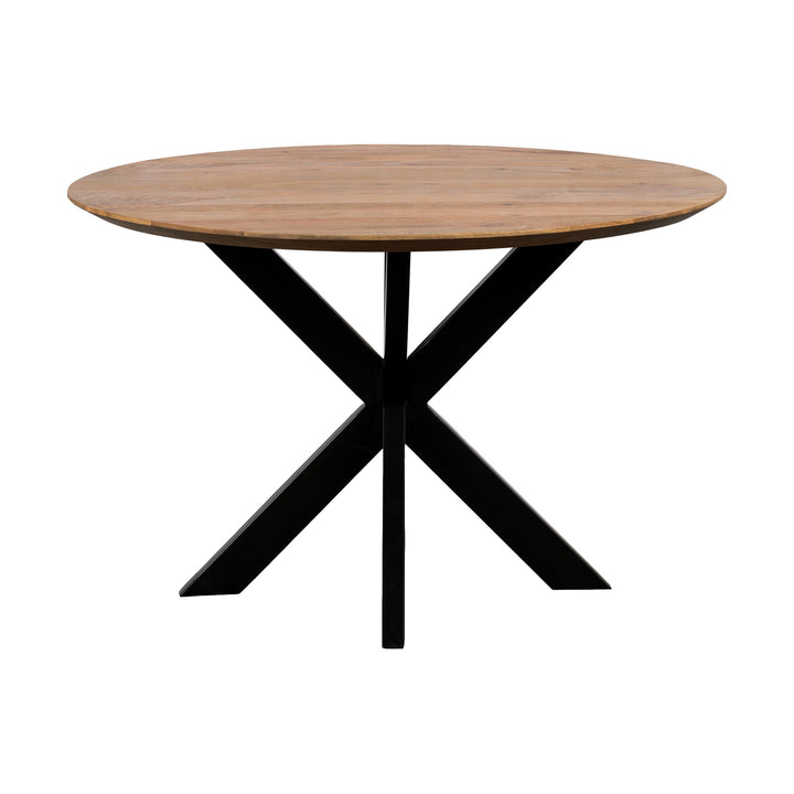 QUVIO Eettafel Sofia – Rond – Ø120 – Kruispoot – Naturel (1)