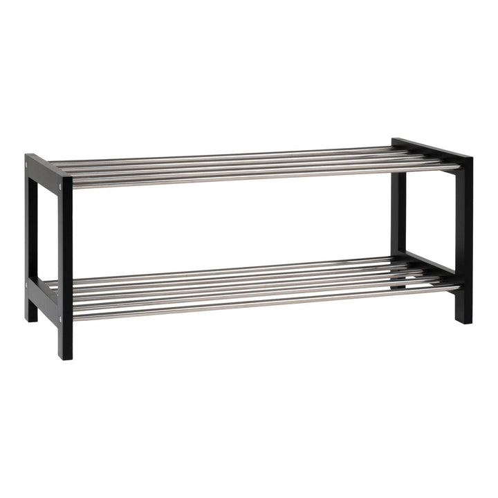 QUVIO Schoenenrek staal– Staal – 2 Planken - Zwart
