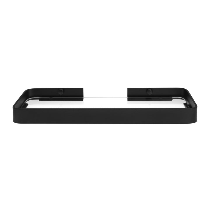 QUVIO Badkamer plank - 35 cm - Metaal en Glas - Zwart (2)