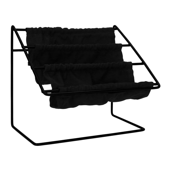 QUVIO Bureau Opbergrek - Metaal en stof - Zwart (1)