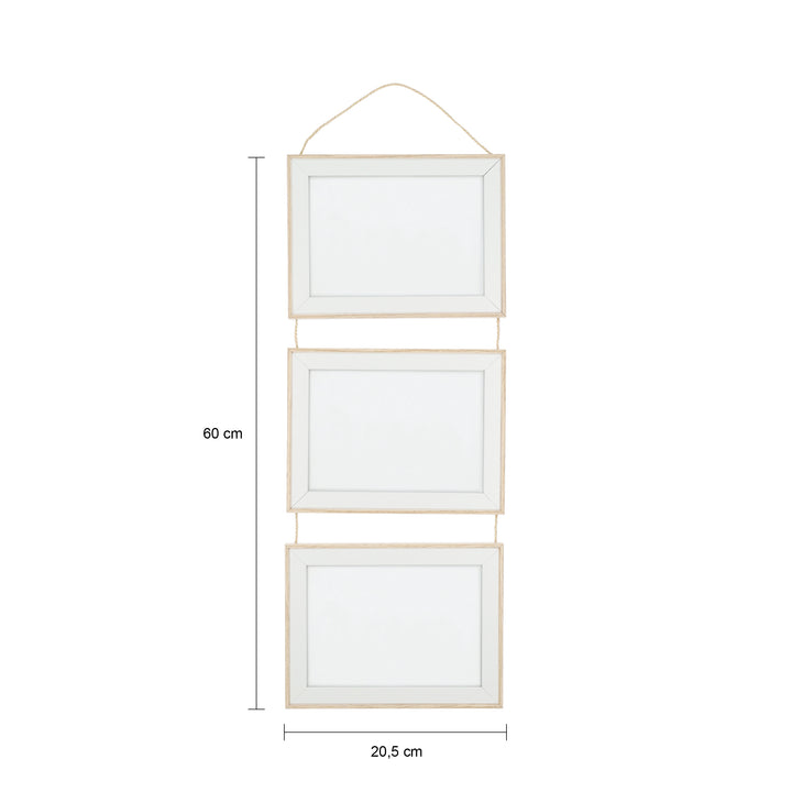 QUVIO Fotolijst wandmontage voor drie foto's - groot -  Hout (1)