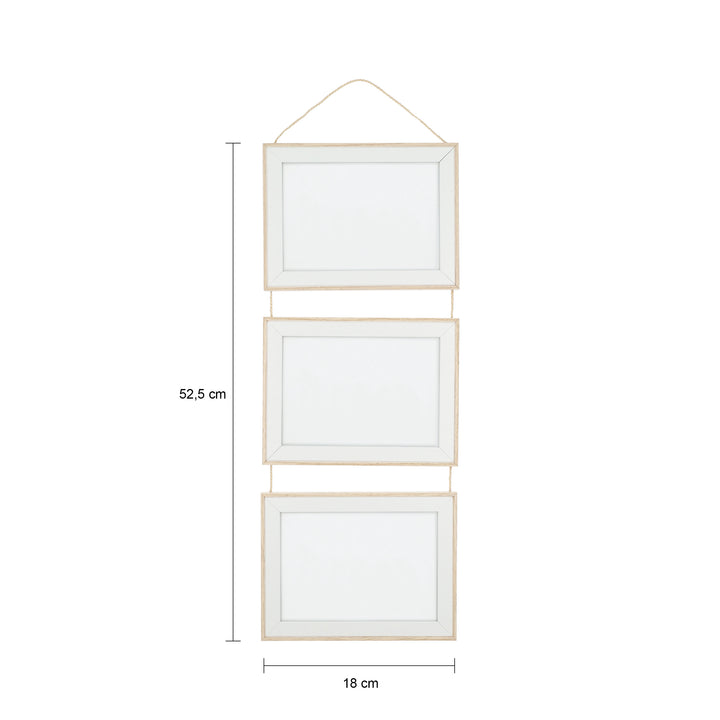 QUVIO Fotolijst wandmontage voor drie foto's - klein -Hout (1)
