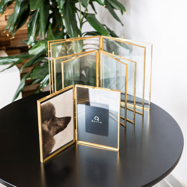 QUVIO Fotolijst staand rechthoek 15x20,5 cm + 13x18 cm + 10,5x15,5 cm - Goud (5)