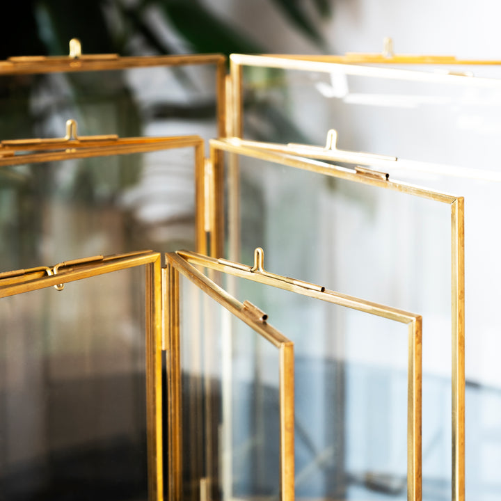 QUVIO Fotolijst staand rechthoek 15x20,5 cm + 13x18 cm + 10,5x15,5 cm - Goud (6)