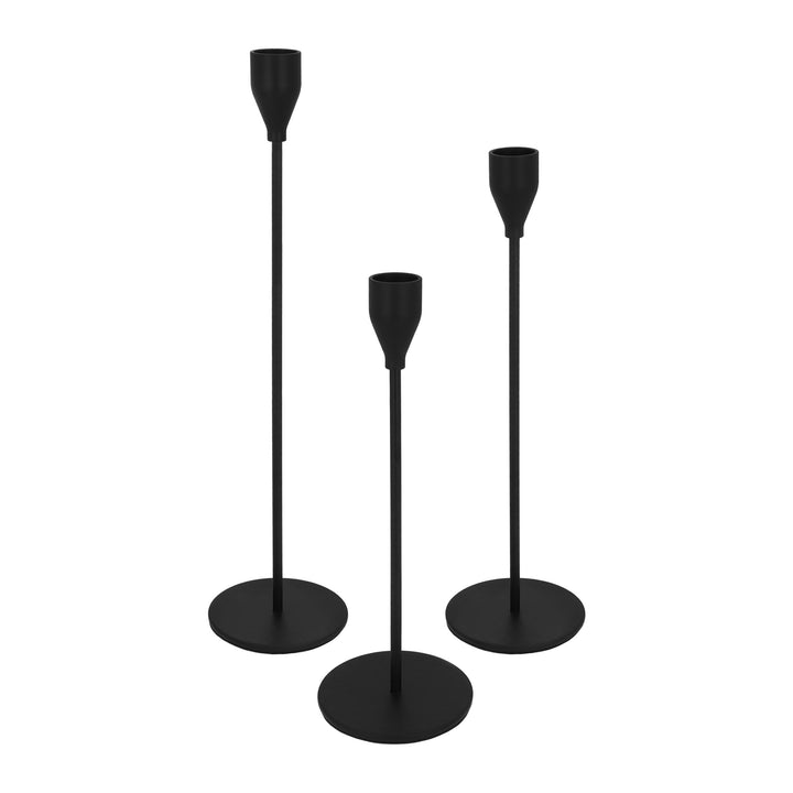 QUVIO Kaarsenstandaard set - 3 delig - Metaal - Zwart (3)