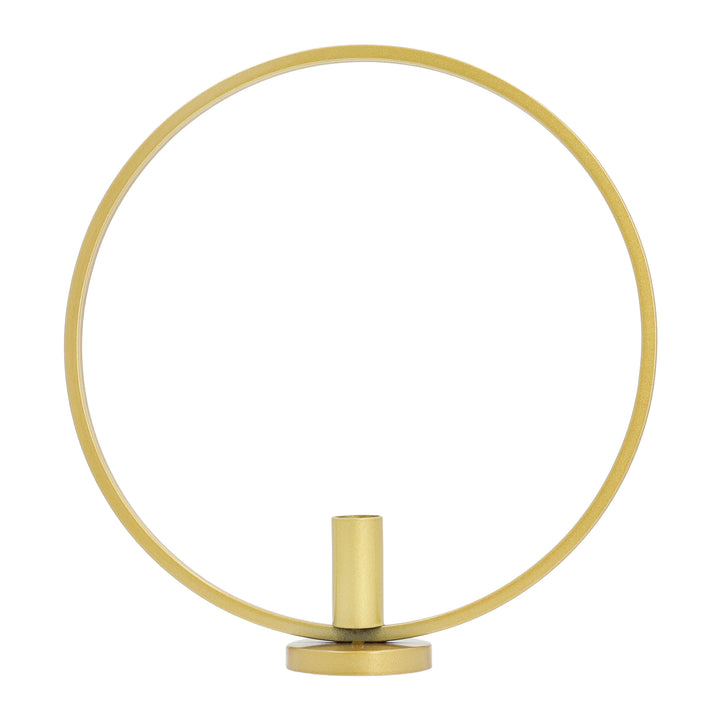 QUVIO Kandelaar - Rond - 29 cm - Metaal - Goud (3)