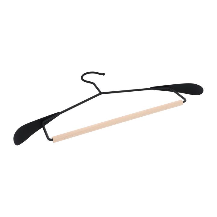 QUVIO Kledinghanger - set van 5 - Zwart en hout (4)
