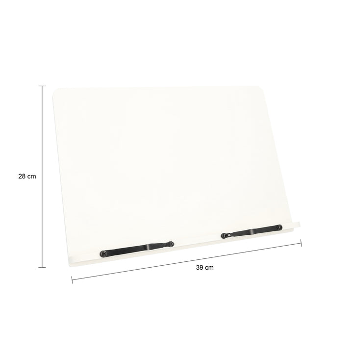 QUVIO Kookboekstandaard / Boekenstandaard / Tabletstandaard - 39 x 28 cm - Wit (2)