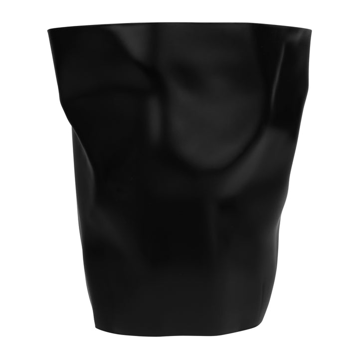 QUVIO Prullenbak gekreukt design - Zwart (2)