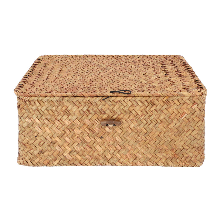 QUVIO Opbergmand - 29 x 19 x 12 cm - Rotan - Bruin (3)