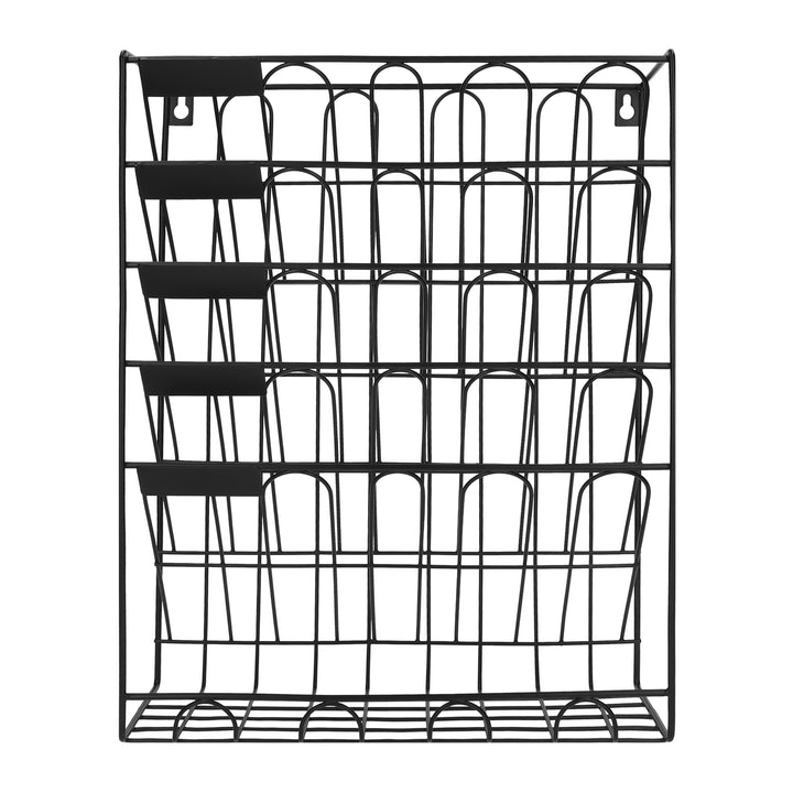 QUVIO Tijdschriftenhouder wand met 5 lagen - Metaal - Zwart (2)