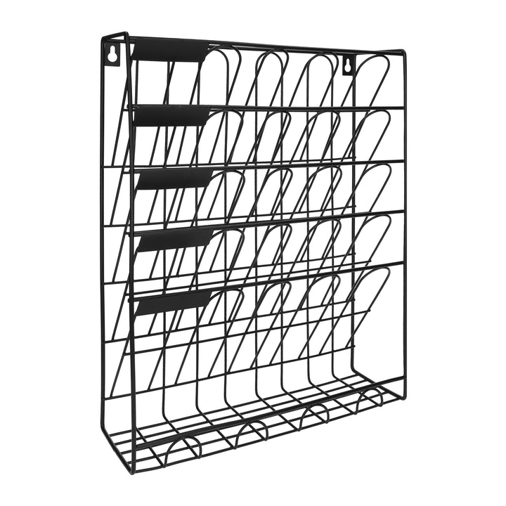 QUVIO Tijdschriftenhouder wand met 5 lagen - Metaal - Zwart