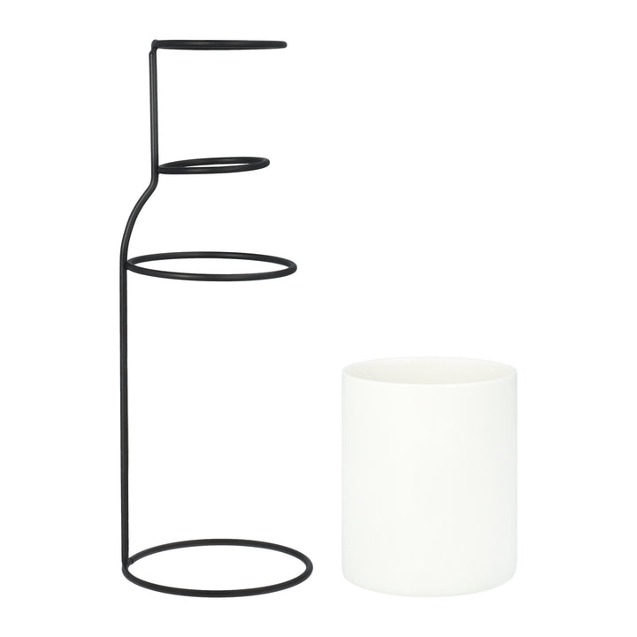 QUVIO Vaas - Keramiek met metalen frame (3)