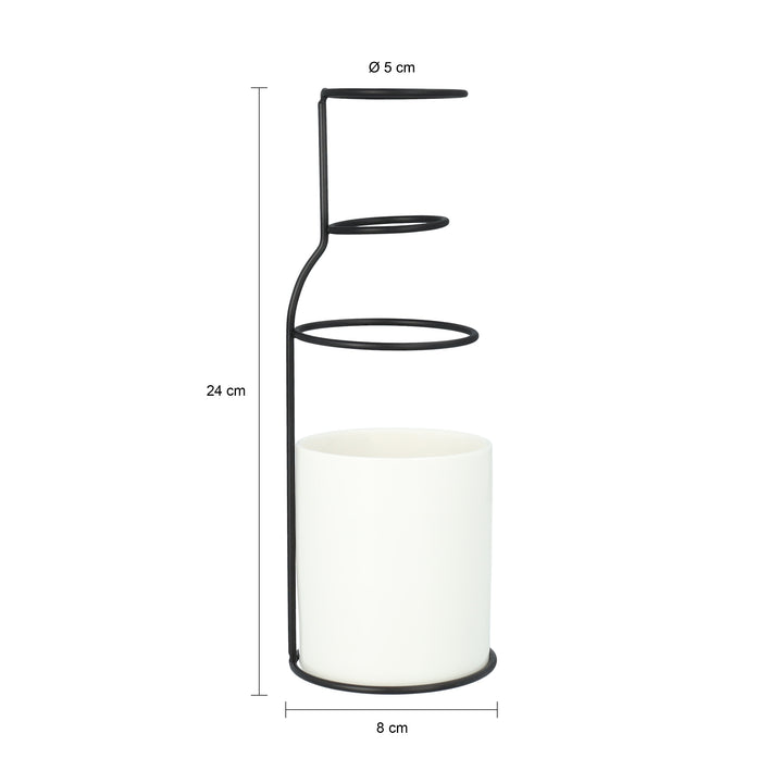 QUVIO Vaas - Keramiek met metalen frame (2)