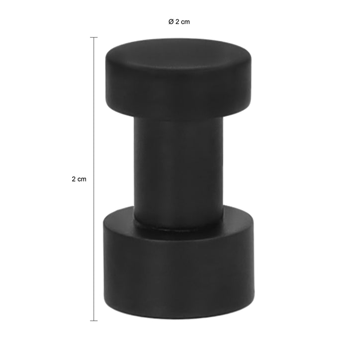 QUVIO Wandhaak - Knop - Metaal - Zwart (1)