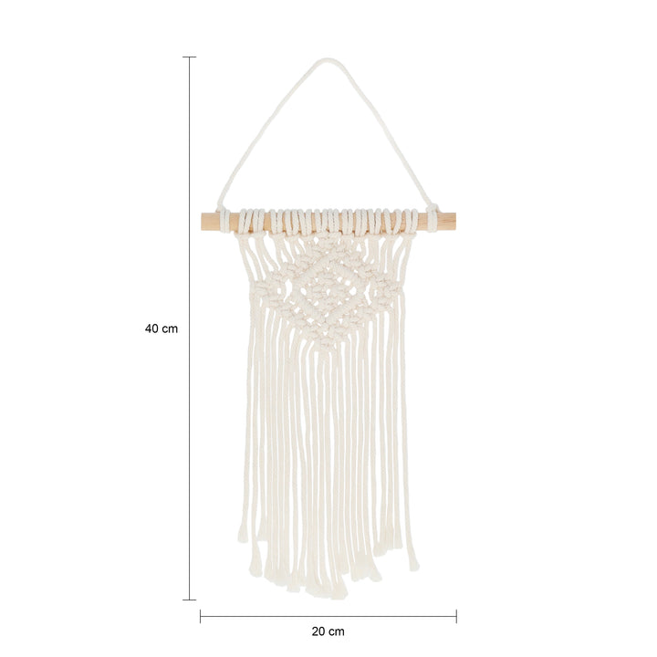 QUVIO Wandkleed macrame - Katoen - Beige (1)