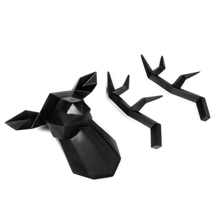 QUVIO Hert muurdecoratie - Zwart (4)