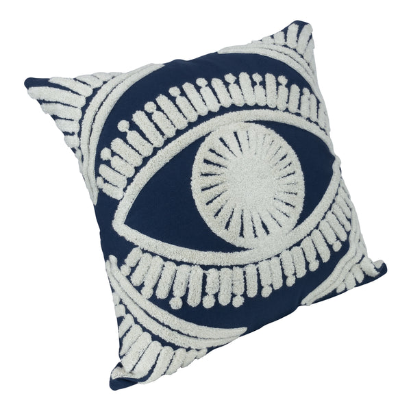 QUVIO Kussenhoes met oog, 45 x 45cm - Blauw