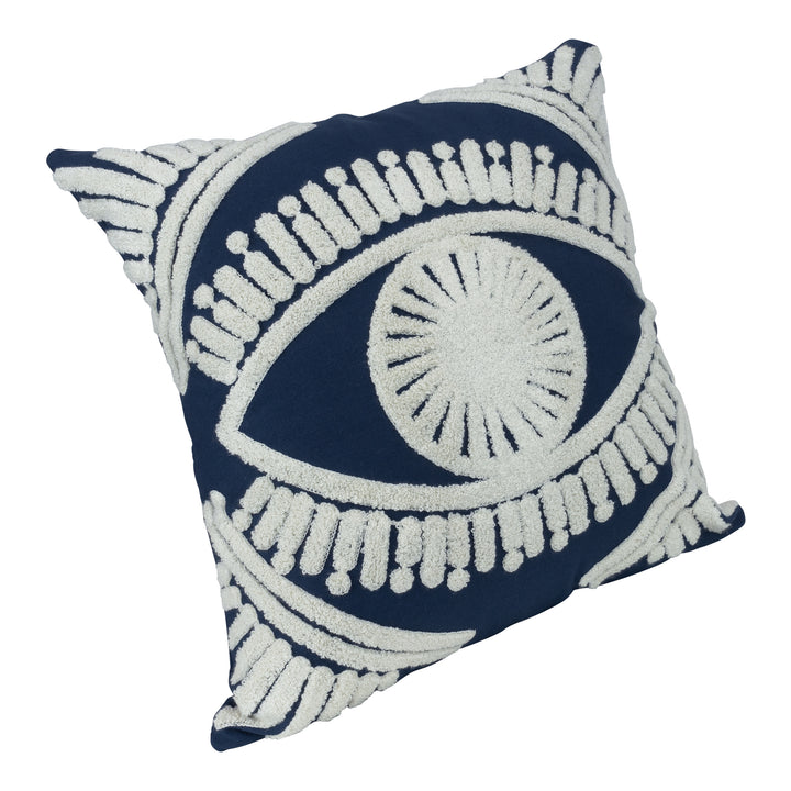 QUVIO Kussenhoes met oog, 45 x 45cm - Blauw