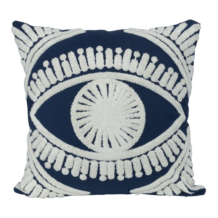 QUVIO Kussenhoes met oog, 45 x 45cm - Blauw (3)