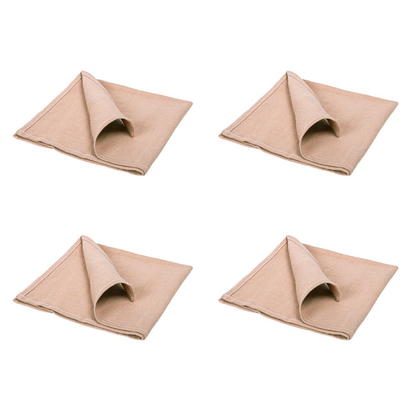 QUVIO Servet - 40x40 cm - Bruin - Set van 4