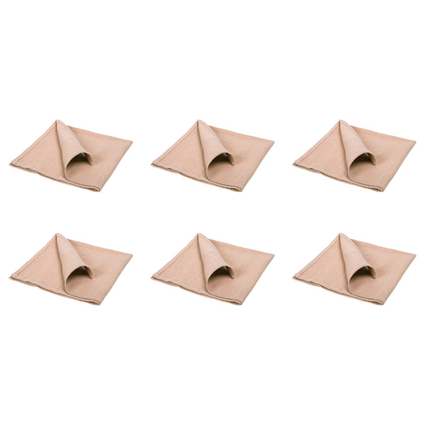 QUVIO Servet - 40x40 cm - Bruin - Set van 6
