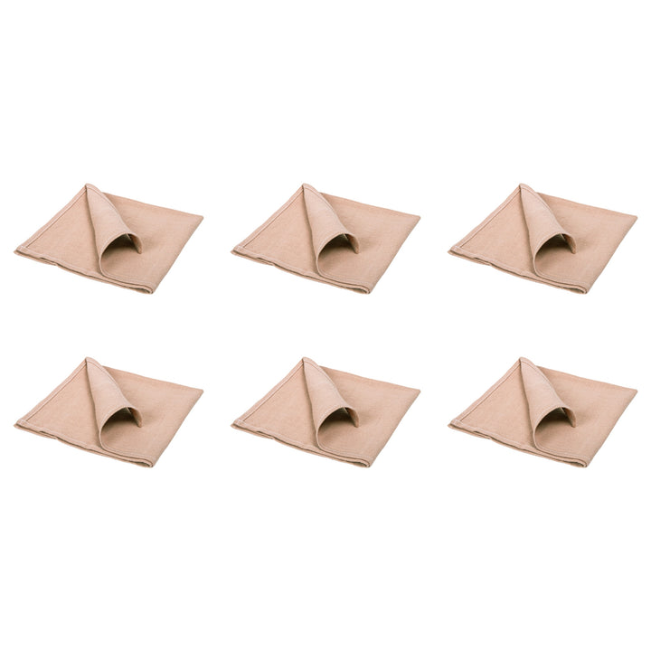 QUVIO Servet - 40x40 cm - Bruin - Set van 6